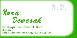 nora demcsak business card