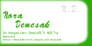 nora demcsak business card